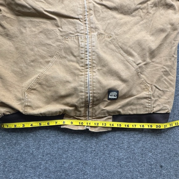 Berne Duck Canvas Jacket Hooded Men's Sz 2XLT Workwear Grunge Tan‎ Brown - Picture 7 of 16